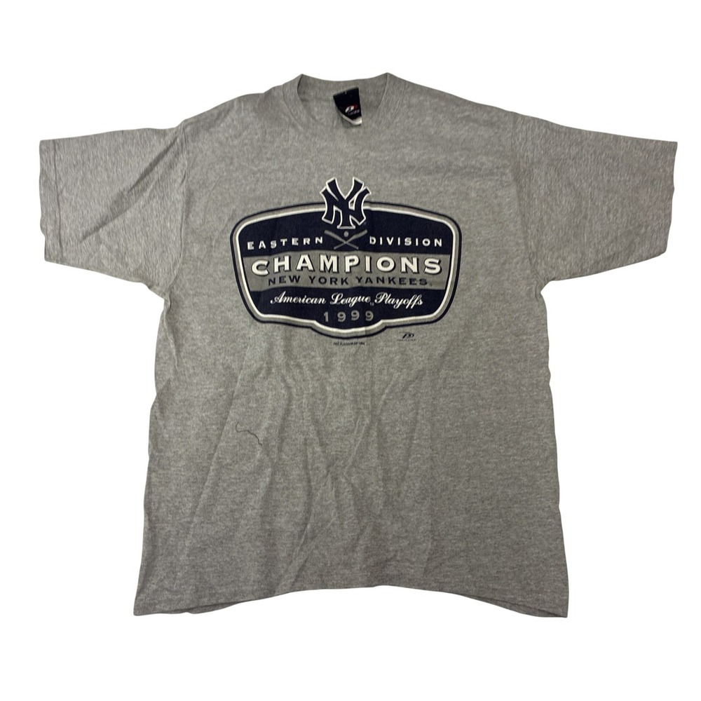Vintage 1999 New York Yankees‎ Champions Shirt Pro Player Gray Mens Large MLB